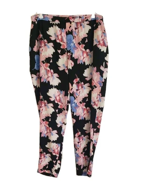 VINCE CAMUTO FLORAL PRINT REGULAR PANTS LARGE - Picture 2 of 6